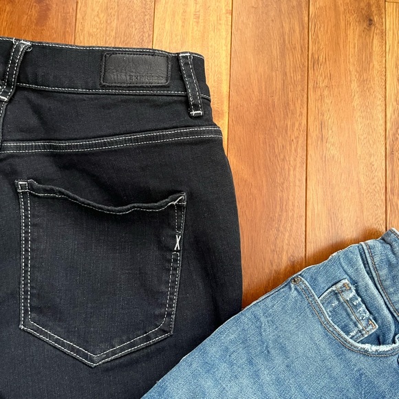 Express front seam light black flare jeans Y2K - Picture 5 of 6